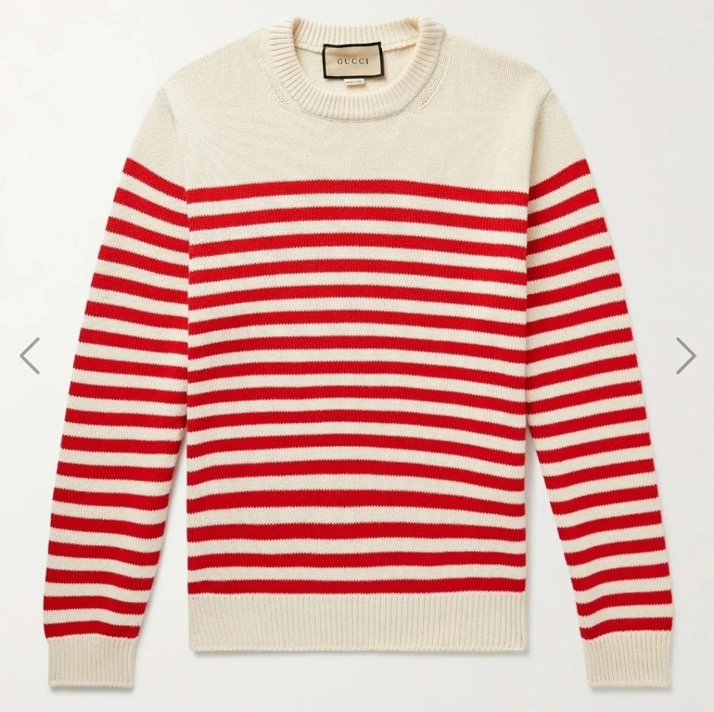 Gucci NWTs Stripped Cotton & Wool Sweater